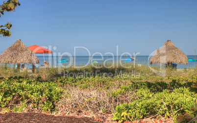 Clear blue sky over Lowdermilk Beach