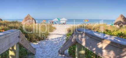 Clear blue sky over Lowdermilk Beach