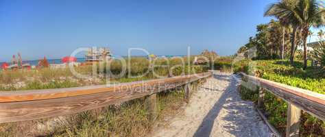 Clear blue sky over Lowdermilk Beach