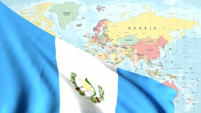 Animated Flag of Guatemala With a Pin on a Worldmap