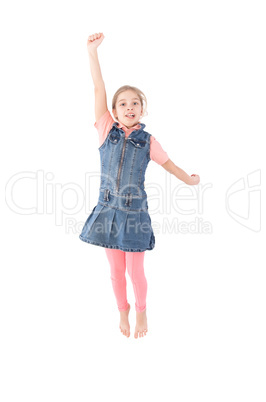 young girl jumping