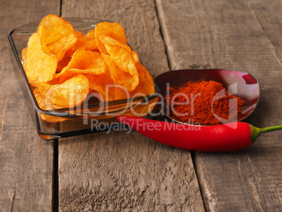 Spicy potato chips
