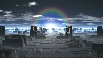 Rainbow Sunrise in the Alien City