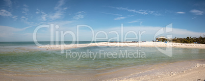 White sand beach and aqua blue water of Clam Pass in Naples, Flo