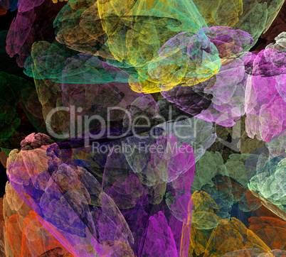 image of one Digital Fractal on Black Color