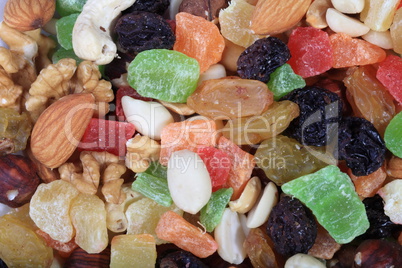 set of dried fruit