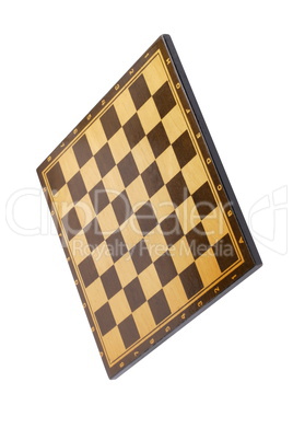 wooden empty chessboard isolated