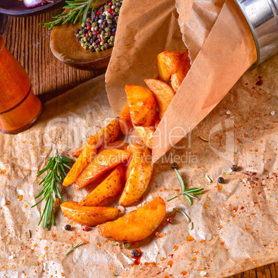 rosemary Potato wedges from the oven