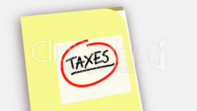 Post it note Taxes