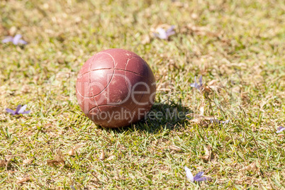 Bocce ball on the green grass