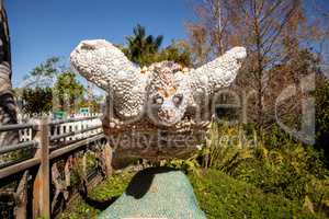 Turtle statue made out of seashells called Mer Princess by artis