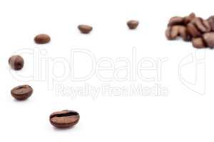 Coffe beans on white background