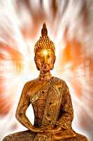 Golden Buddha meditating