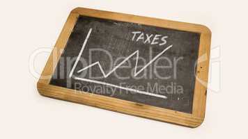 tax scheme is drawn on a blackboard