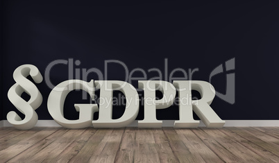 Room with the letters GDPR
