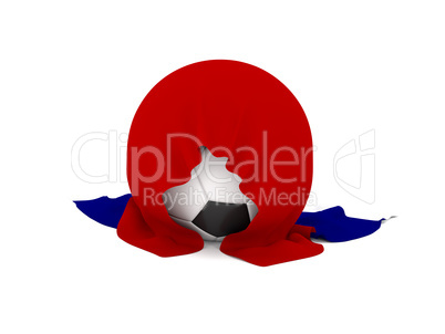 Soccer ball with the Russian flag