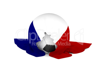 Soccer ball with the French flag
