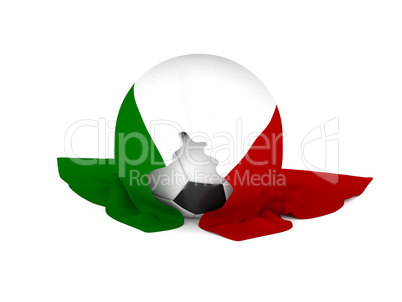 Soccer ball with the Italian flag