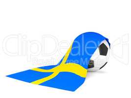 Soccer ball with the flag of Sweden