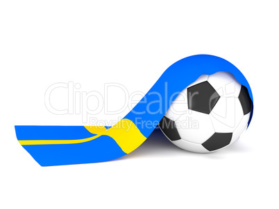 Soccer ball with the flag of Sweden