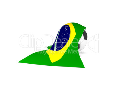 Soccer ball with the flag of Brazil