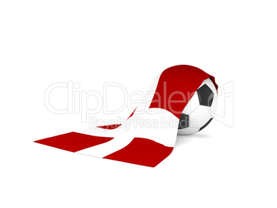 Soccer ball with the flag of Denmark