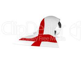 Soccer ball with the flag of England