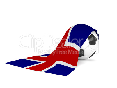 Soccer ball with the flag of Iceland