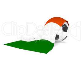 Soccer ball with the flag of Ireland