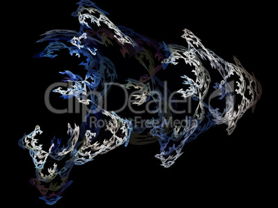 image of one Digital Fractal on Black Color