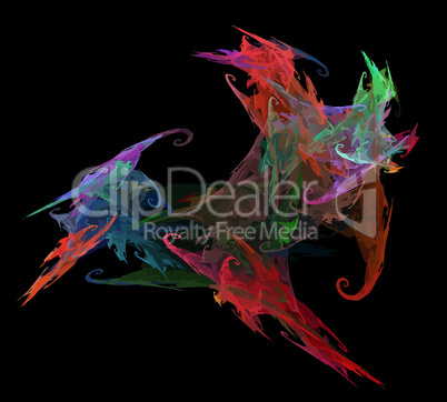 image of one Digital Fractal on Black Color image of one Digital Fractal on Black Color