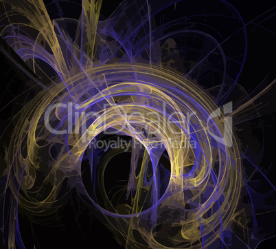 image of one Digital Fractal on Black Color