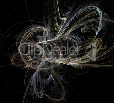 image of one Digital Fractal on Black Color