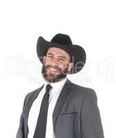 Portrait of man in a suit and cowboy hat