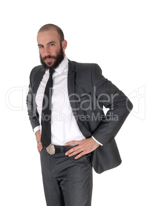 Business man standing with hands on hips