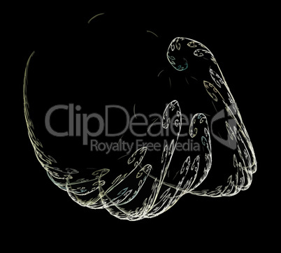 image of one Digital Fractal on Black Color
