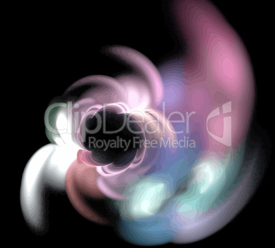 image of one Digital Fractal on Black Color
