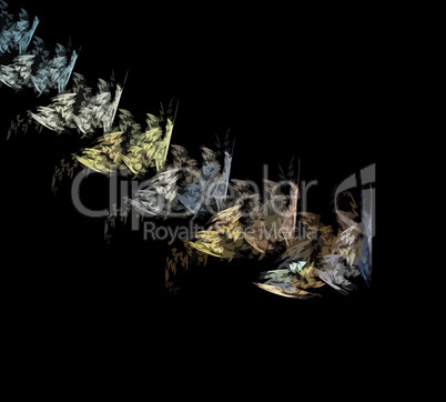 image of one Digital Fractal on Black Color