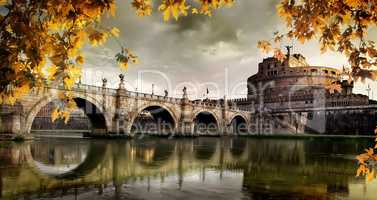 Castle and yellow leaves