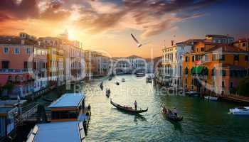 Venice at the sunset