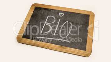 Blackboard with bio writing