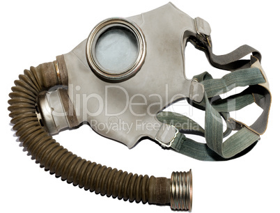 Gas mask with corrugated hose