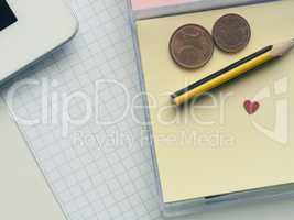 Sticky notes with heart shape