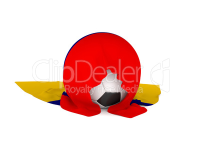 Soccer ball with the flag of Colombia