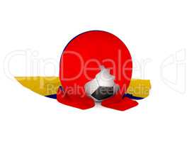 Soccer ball with the flag of Colombia