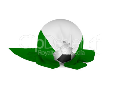 Soccer ball with the flag of Nigeria