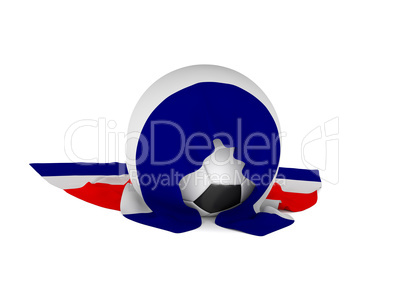 Soccer ball with the flag of Costa Rica