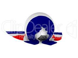 Soccer ball with the flag of Costa Rica