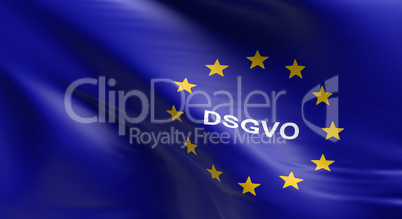 European Union flag with DSGVO