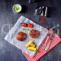 vegetable French fries with herb quark and tomatoes